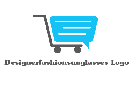 chat bubble shopping cart logo