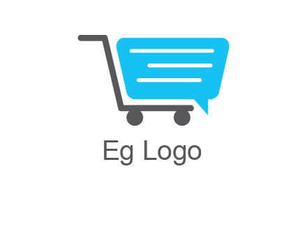 chat bubble shopping cart logo