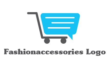 chat bubble shopping cart logo