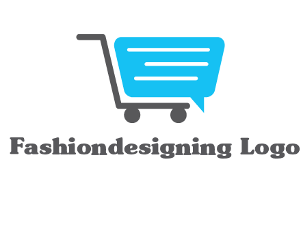 chat bubble shopping cart logo