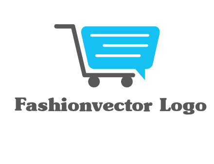 chat bubble shopping cart logo