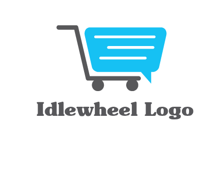 chat bubble shopping cart logo