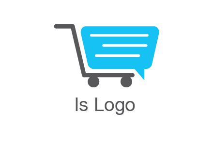 chat bubble shopping cart logo