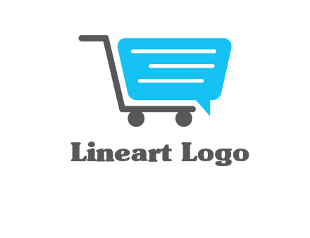 chat bubble shopping cart logo