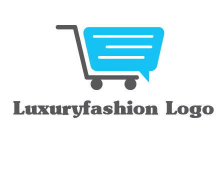 chat bubble shopping cart logo