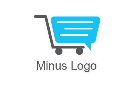 chat bubble shopping cart logo