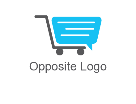 chat bubble shopping cart logo