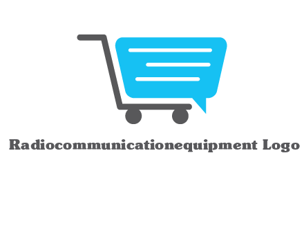 chat bubble shopping cart logo
