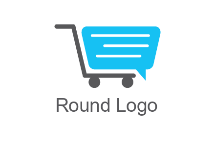 chat bubble shopping cart logo