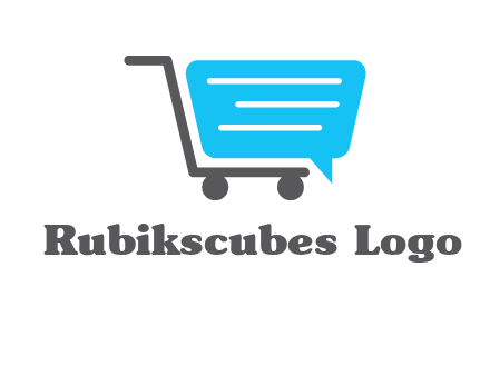 chat bubble shopping cart logo
