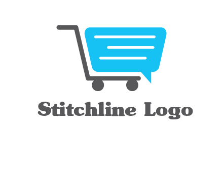 chat bubble shopping cart logo