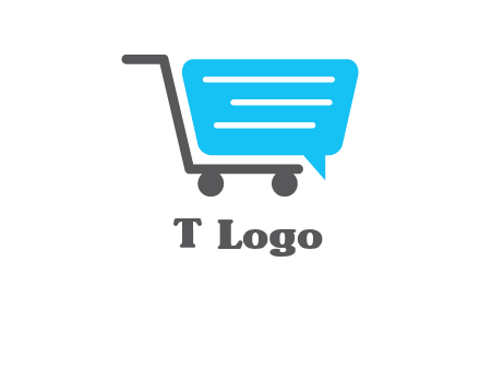 chat bubble shopping cart logo