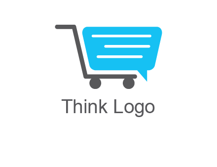 chat bubble shopping cart logo