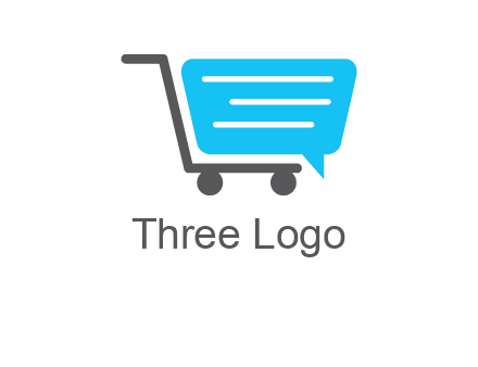 chat bubble shopping cart logo