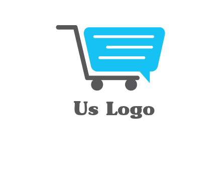 chat bubble shopping cart logo