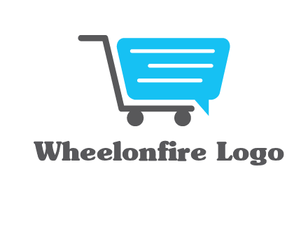 chat bubble shopping cart logo