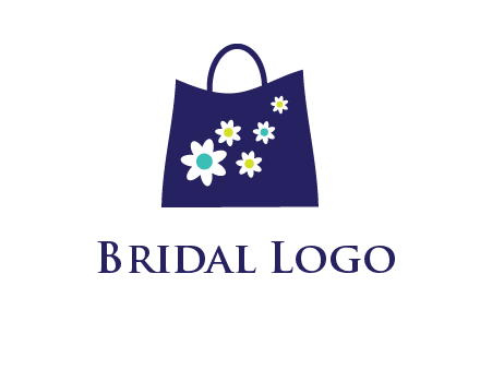 flowers design hand bag icon