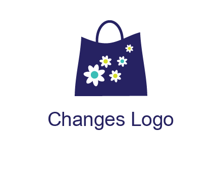 flowers design hand bag icon