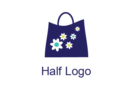 flowers design hand bag icon