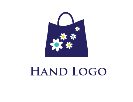 flowers design hand bag icon