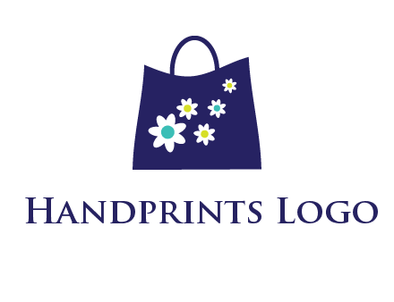 flowers design hand bag icon