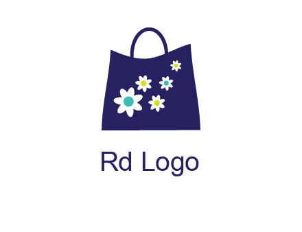 flowers design hand bag icon