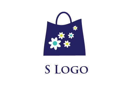 flowers design hand bag icon
