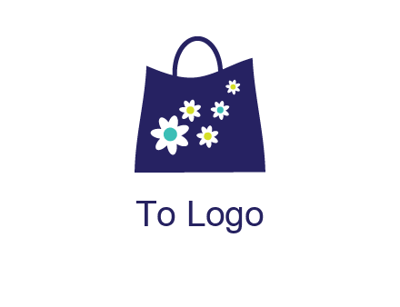 flowers design hand bag icon