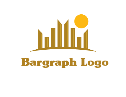 abstract skyline with sun logo