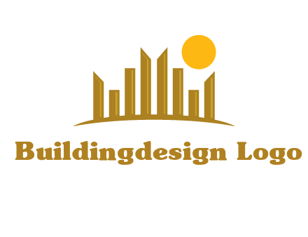 abstract skyline with sun logo