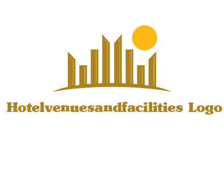 abstract skyline with sun logo