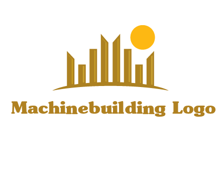 abstract skyline with sun logo