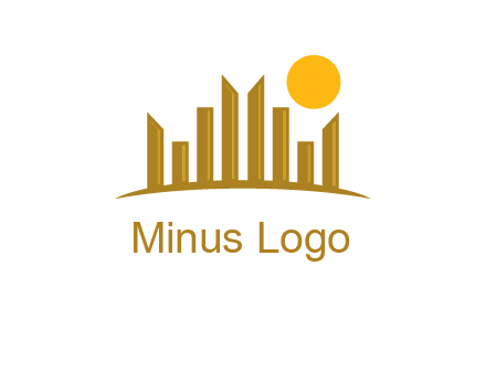 abstract skyline with sun logo