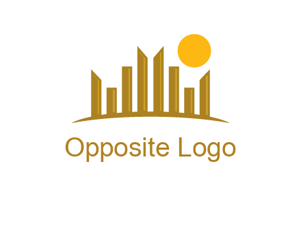 abstract skyline with sun logo