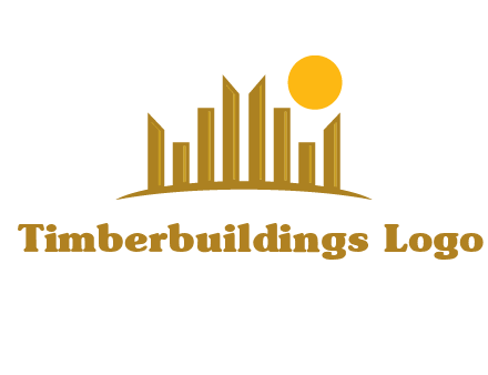 abstract skyline with sun logo