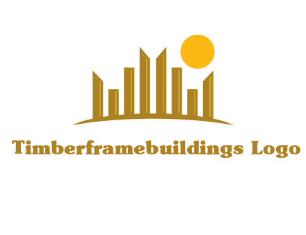 abstract skyline with sun logo