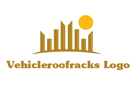 abstract skyline with sun logo