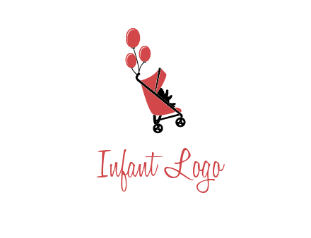 baby carriage with balloons