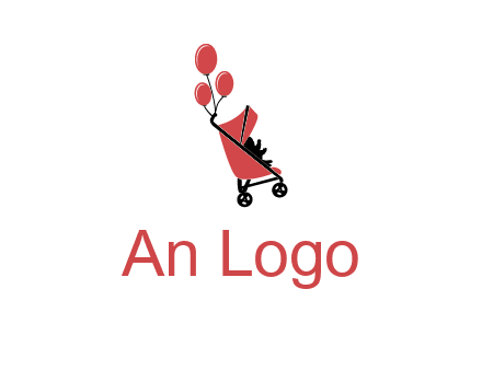 baby carriage with balloons