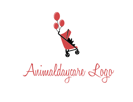 baby carriage with balloons