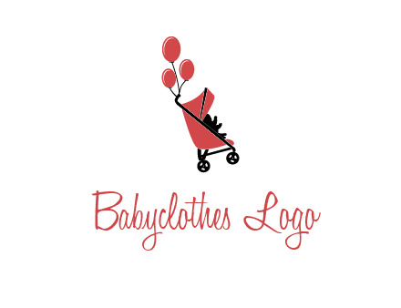 baby carriage with balloons