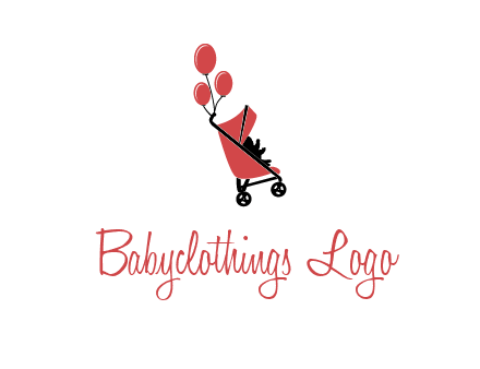 baby carriage with balloons