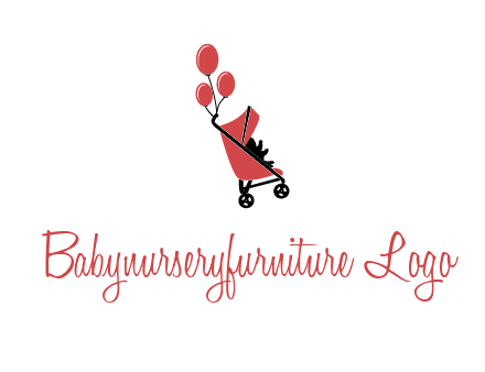 baby carriage with balloons