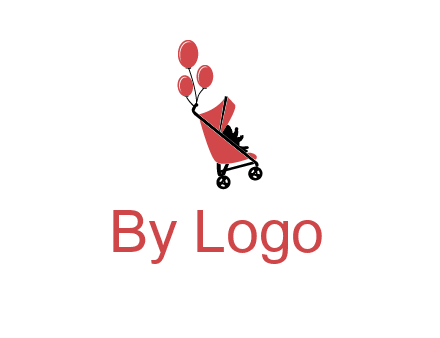 baby carriage with balloons