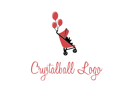 baby carriage with balloons