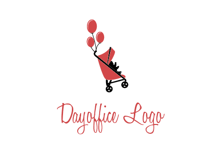 baby carriage with balloons