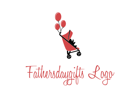 baby carriage with balloons