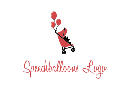 baby carriage with balloons