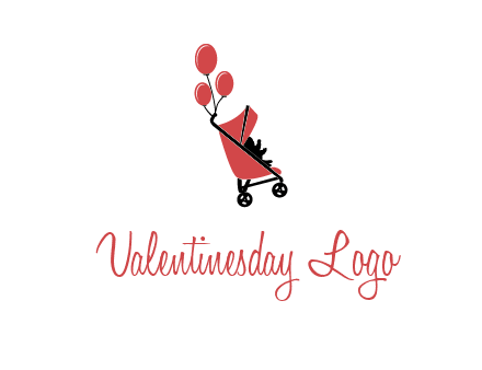 baby carriage with balloons