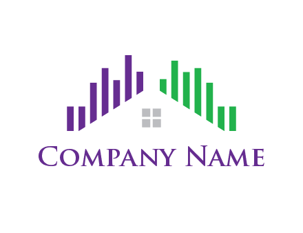 music sound waves on rooftop logo